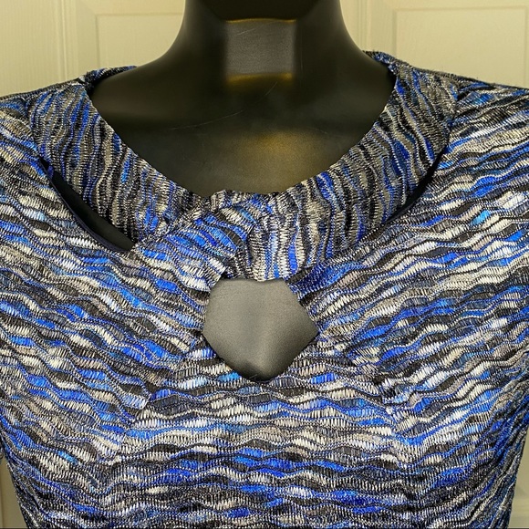Cleo Blouse Blue and Silver Women’s Size Small - Picture 2 of 8